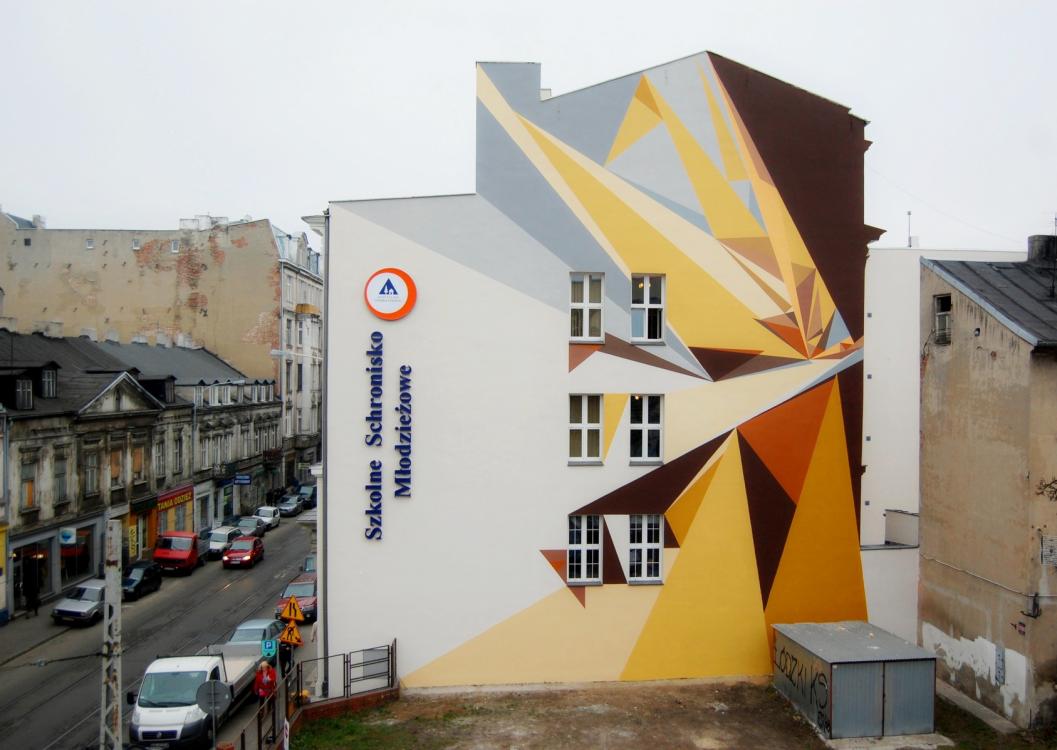 16 Galeria Urban Art Forms in Lodz, Poland. By Pener