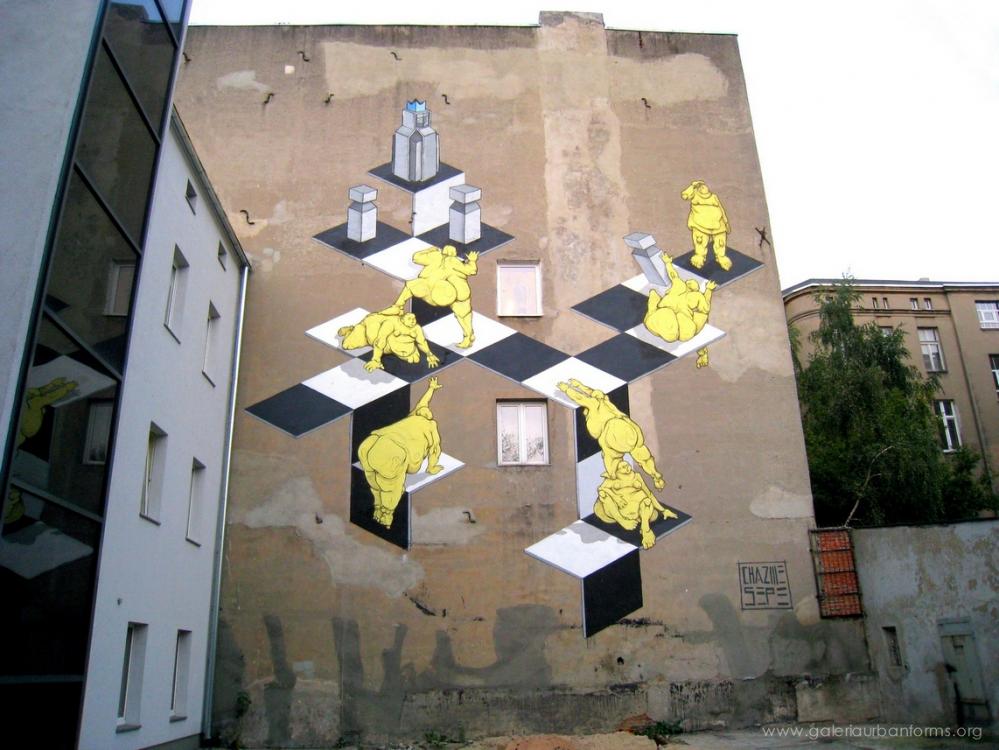 19 Galeria Urban Art Forms in Lodz, Poland. By Sepe Chazme