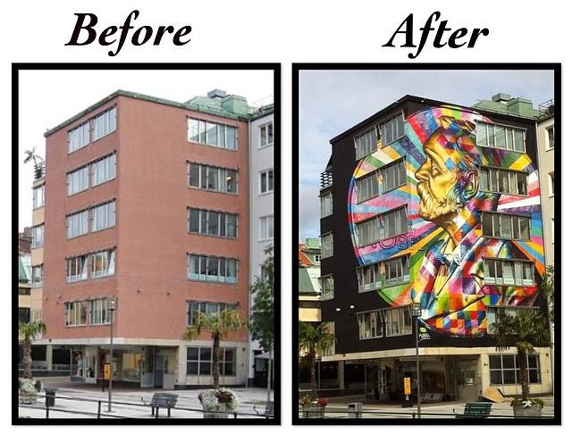 Street Art by Eduardo Kobra in Borås, Sweden 2